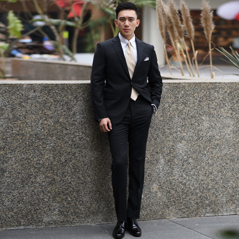 High Quality Custom Formal 2 Piece Men's Business Wool Blazer and Pants Wedding Party Men's Suit