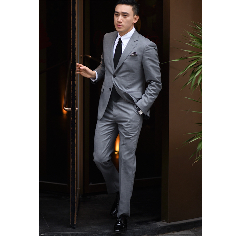 High Quality Custom Formal 2 Piece Men's Business Wool Blazer and Pants Wedding Party Men's Suit