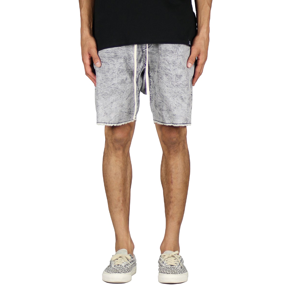 Custom Stone Wash Denim Jeans Elastic Waist Men Sh