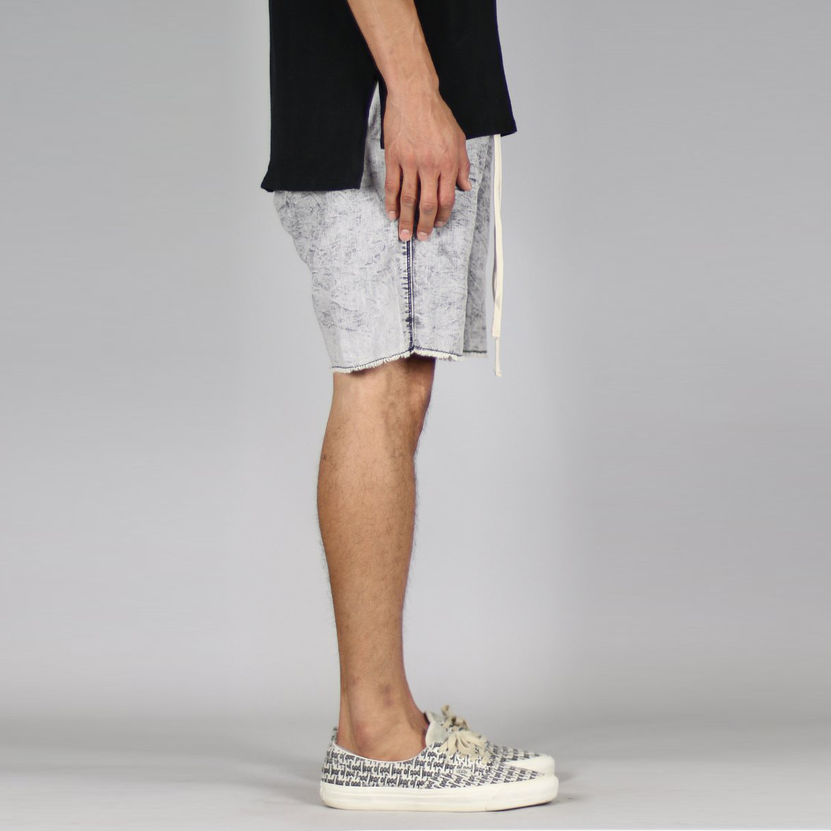 Custom Stone Wash Denim Jeans Elastic Waist Men Sh