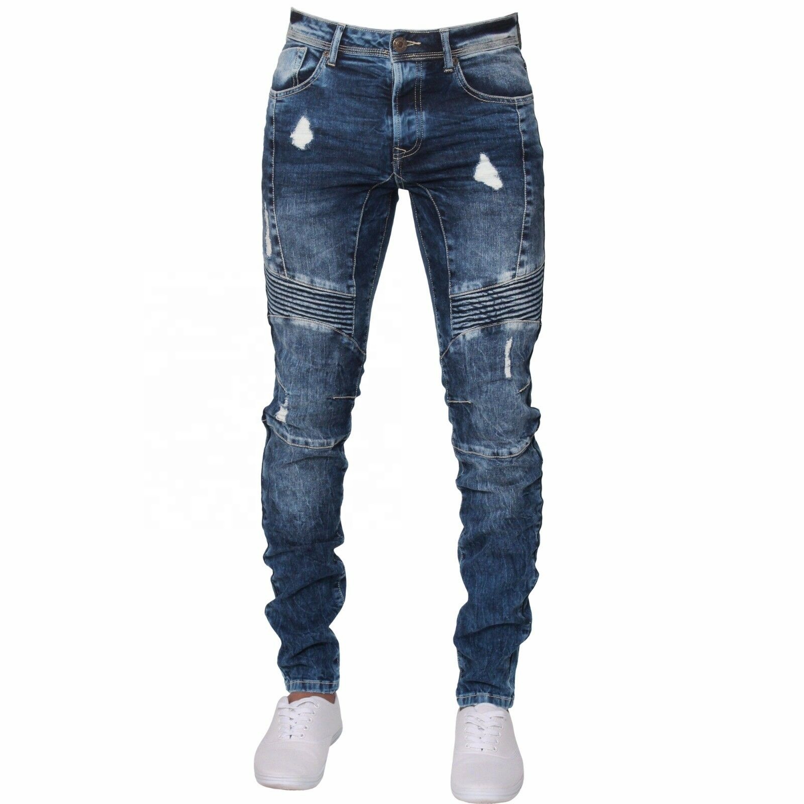 Ripped Denim Jeans for Men Straight Slim Plus Size