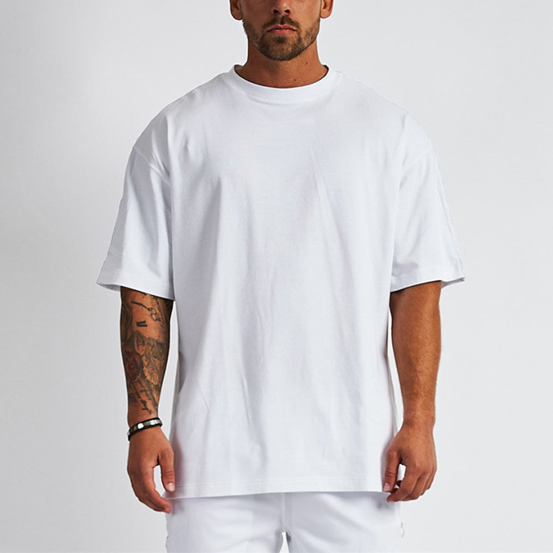 Mens blank cotton tshirt oversized drop shoulder d