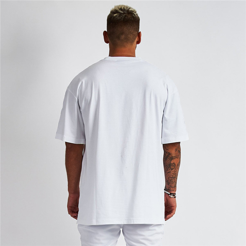 Mens blank cotton tshirt oversized drop shoulder d