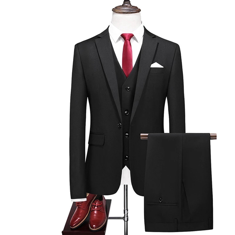 Luxury 3 Piece Men's Wedding Suit Fashion Men's Sl