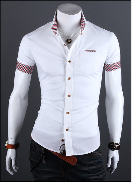 Amazon Wholesale Mens Short Sleeve Shirt Plaid Shi