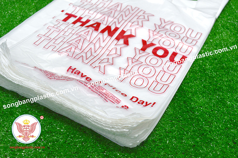 Environmentally friendly Heavy duty LDPE HDPE thank you vest carrier plastic bags / T-shirt plastic 