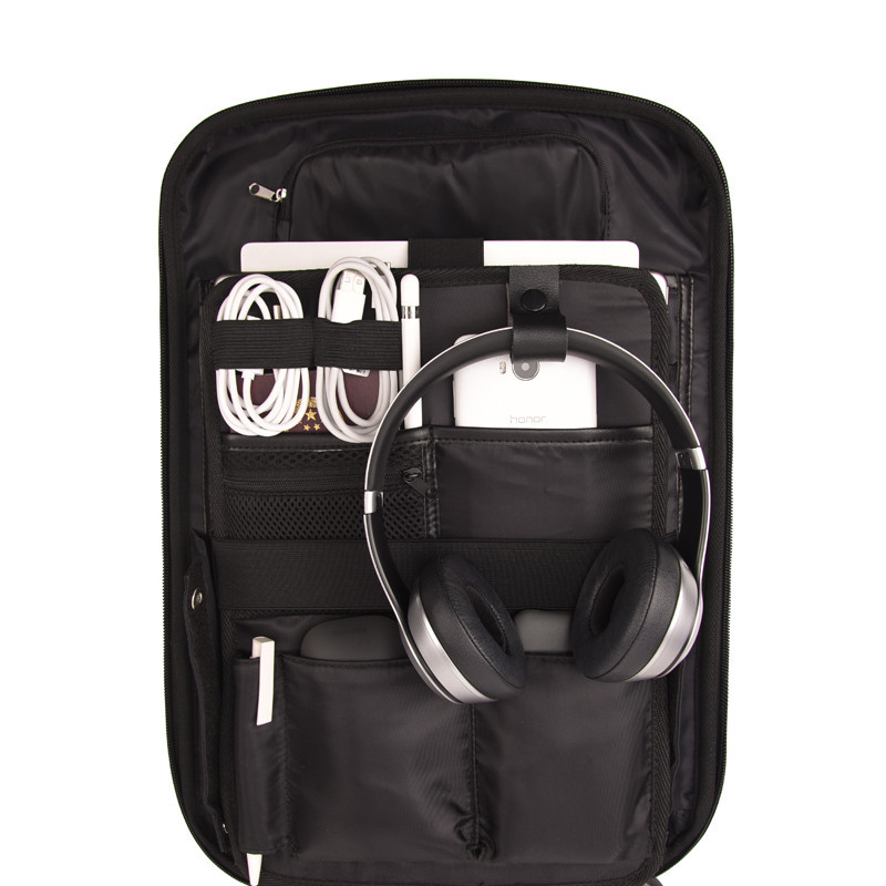 men ultra-thin fashion high-end business shoulder password lock black anti-theft laptop backpack bag