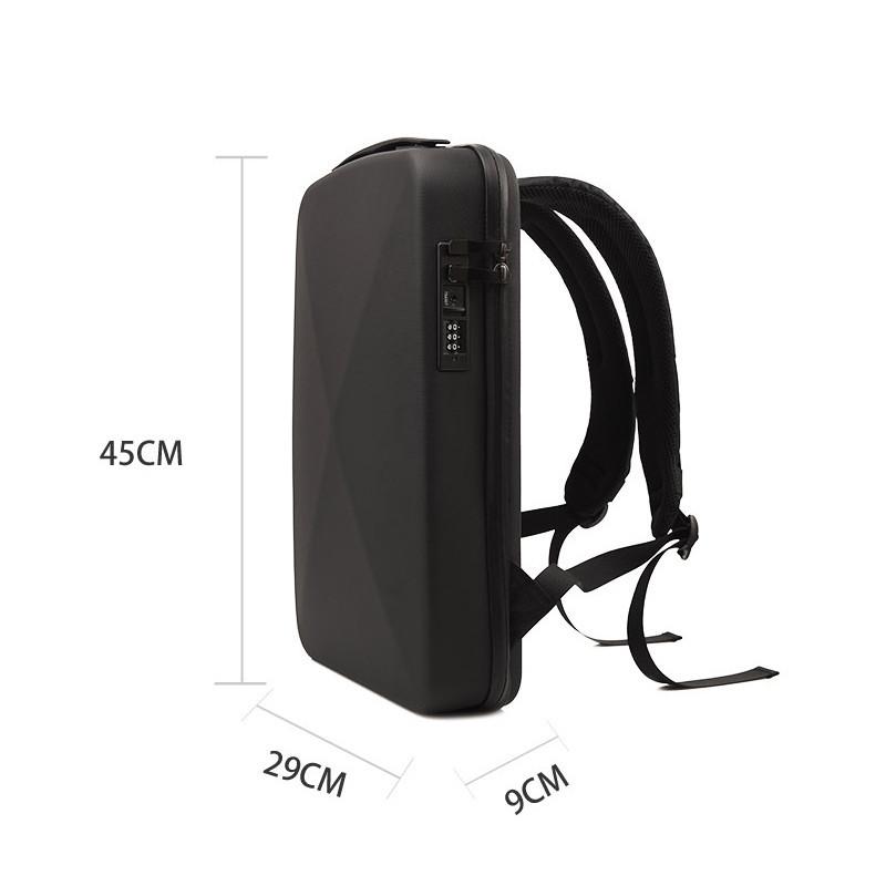 men ultra-thin fashion high-end business shoulder password lock black anti-theft laptop backpack bag