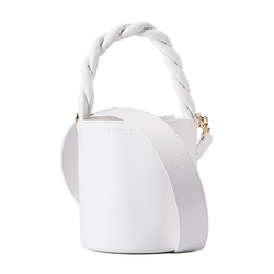 New Style Italian White Calf Leather 2022 Shopping Fashion Lady Mini Shoulder Bag Bucket Handbags Ha