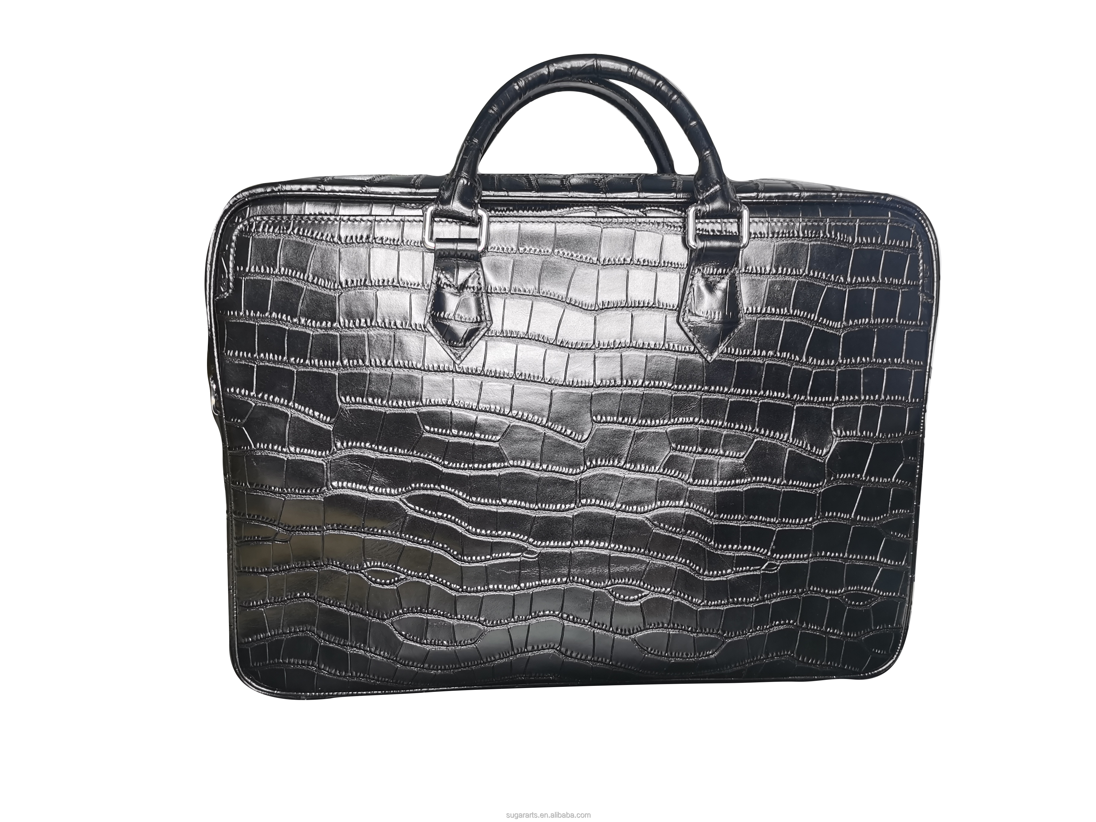 The new fashion briefcase high-capacity neutral gender bags Embossed crocodile leather bag