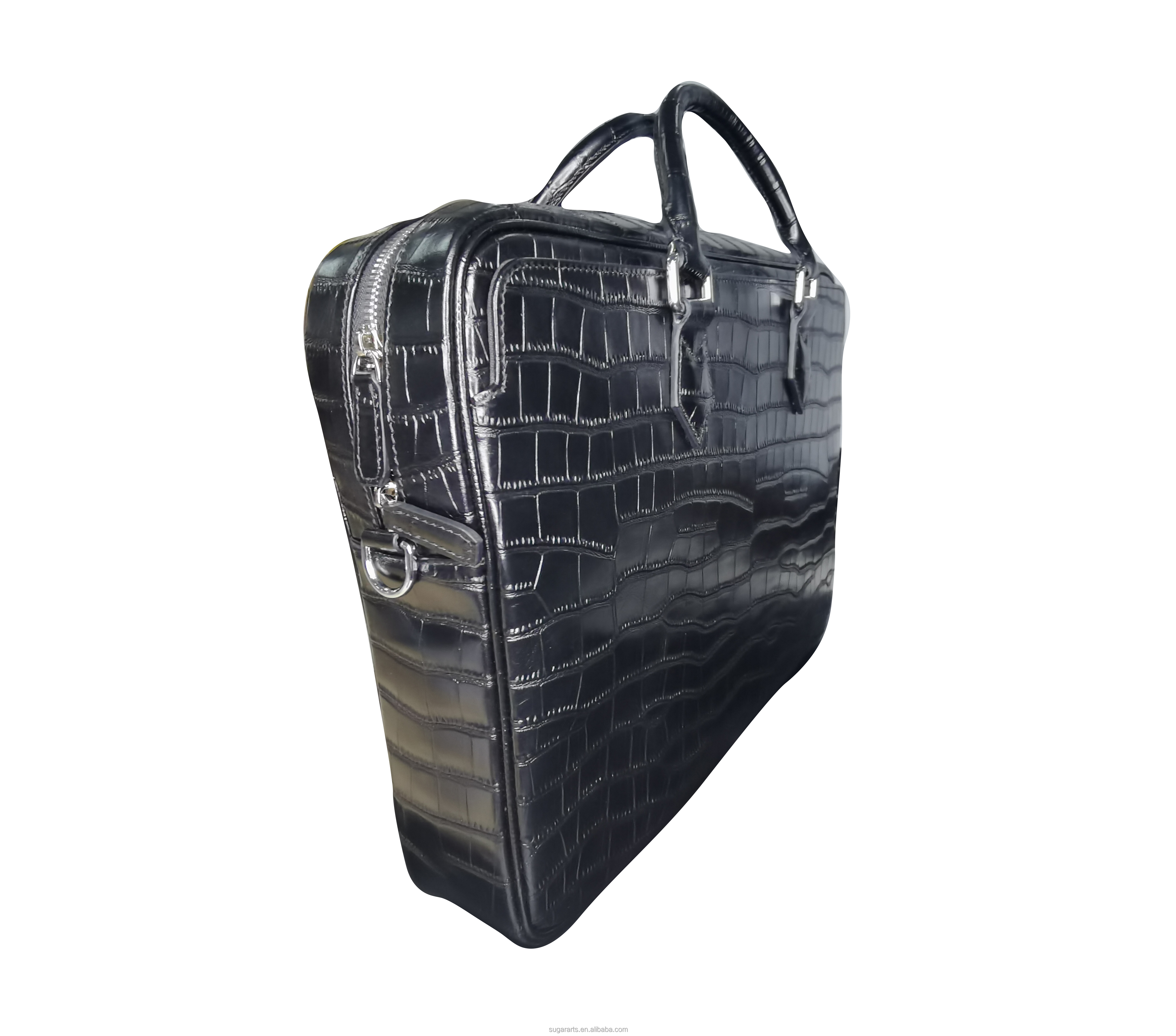 The new fashion briefcase high-capacity neutral gender bags Embossed crocodile leather bag