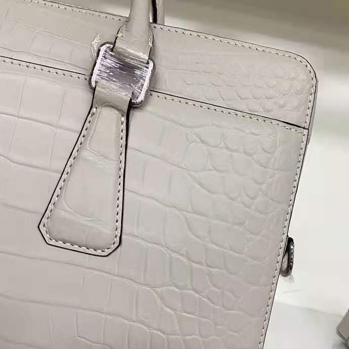 China Top Quality Real Crocodile Belly Skin Genuine Leather Briefcase Hand Bag for Men