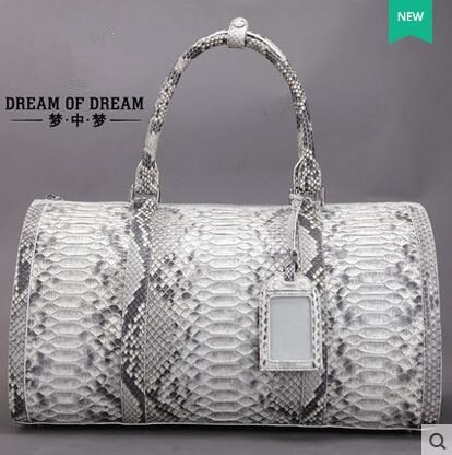 Vintage Design Custom Python Leather Duffle Bags Men Gym Bag for Travelling