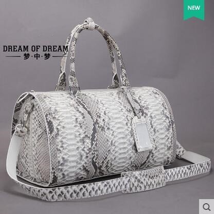 Vintage Design Custom Python Leather Duffle Bags Men Gym Bag for Travelling