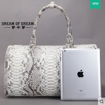Vintage Design Custom Python Leather Duffle Bags Men Gym Bag for Travelling