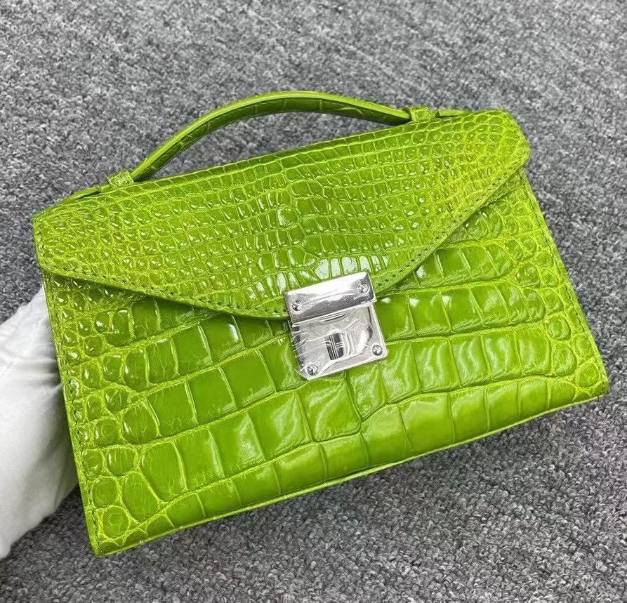 Custom-made High End Quality 100% Genuine Exotic Crocodile Leather Hand Bag