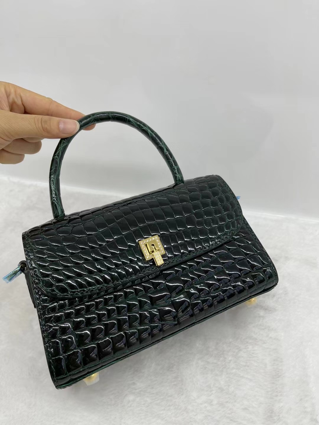 Custom-made High End Quality 100% Genuine Exotic Crocodile Leather Hand Bag