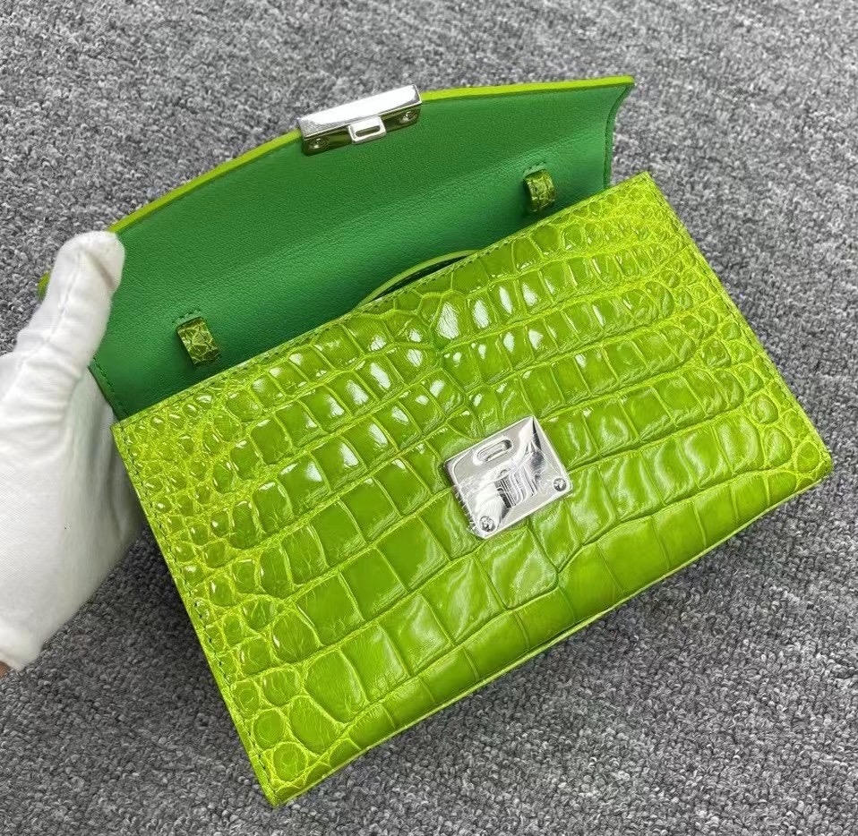 Custom-made High End Quality 100% Genuine Exotic Crocodile Leather Hand Bag