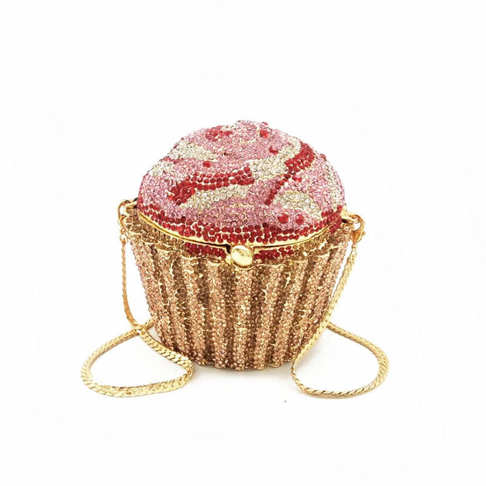 New Diamond Women Evening Bag Cute Cake Design Ladies Clutch Bag