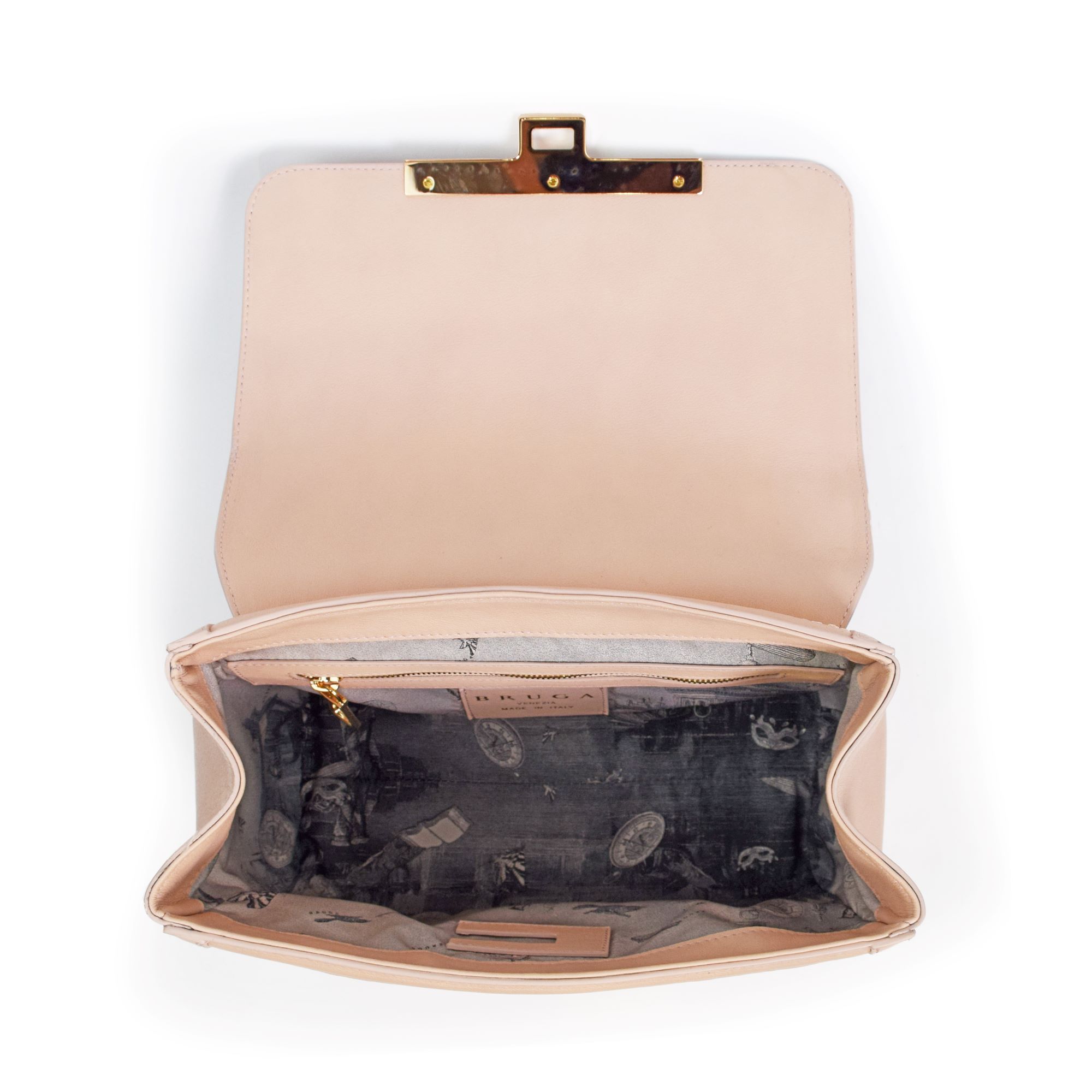 Made in Italy   BRIGIDA LEATHER POWDER PINK Luxury Bag for Classy Lady