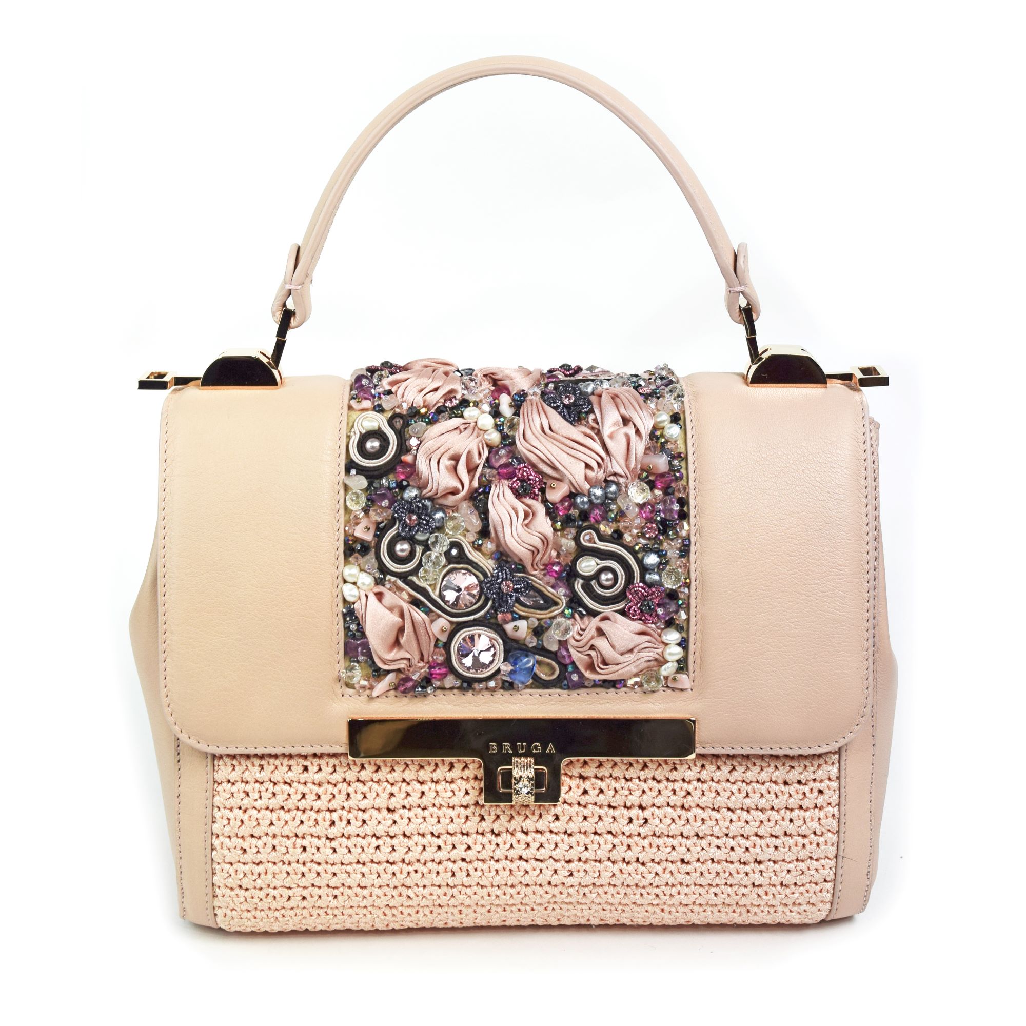Made in Italy   BRIGIDA LEATHER POWDER PINK Luxury Bag for Classy Lady