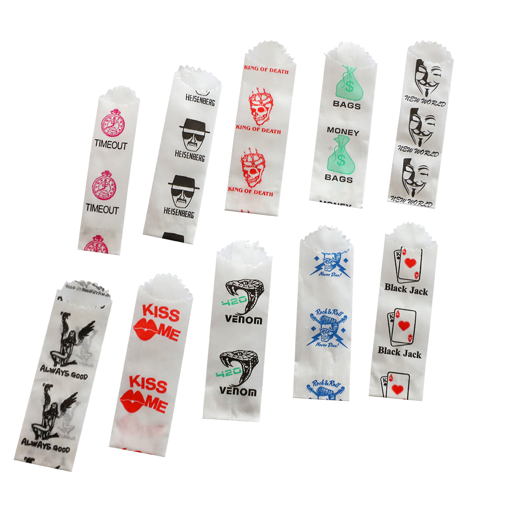 Custom semi translucent mini wax paper glassine baggies wholesale vellum glassines stamp waxed bags