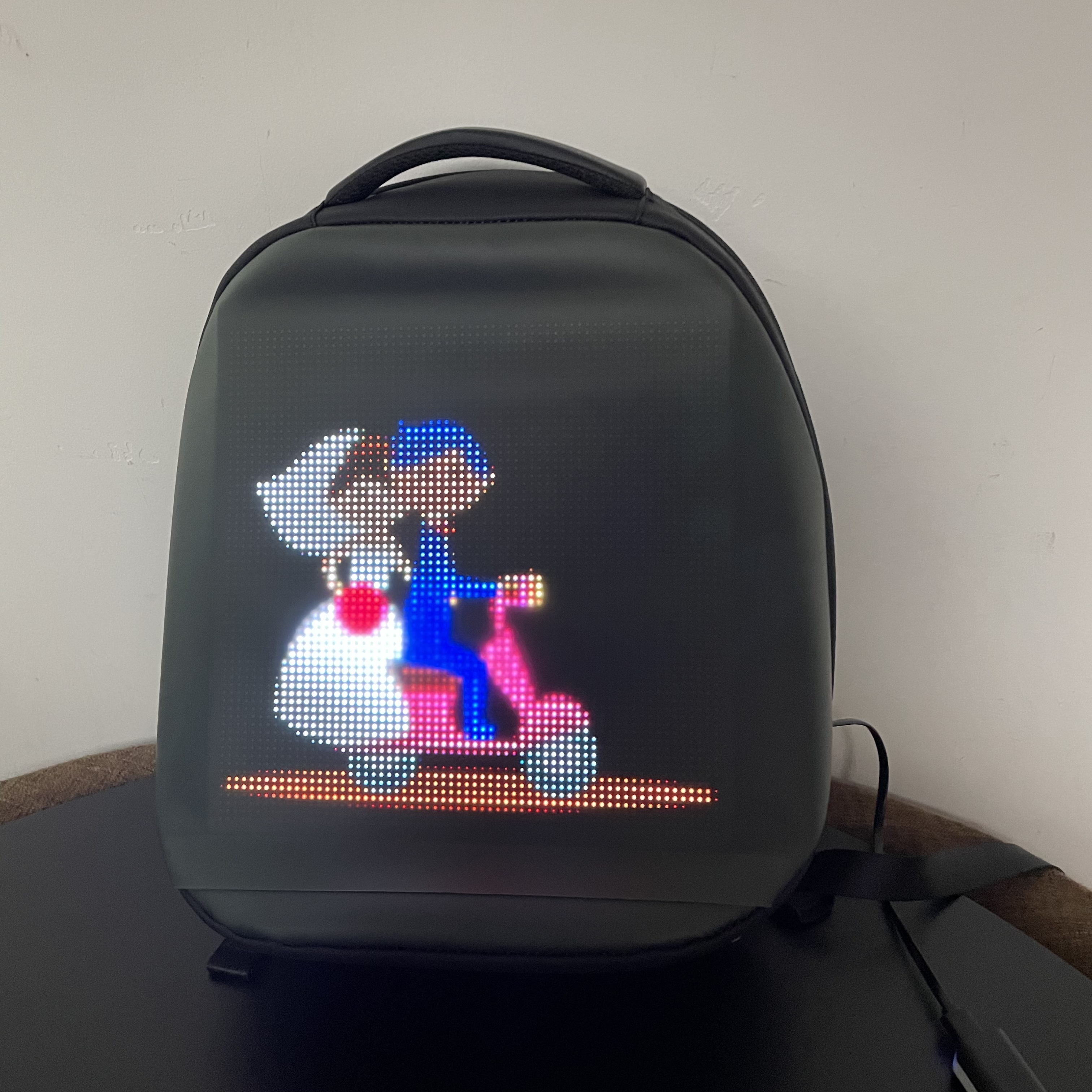 Rave Neon Bendable Led Programmable Screen Backpack Smart APP Controlled Outside Waterproof Sport Ba