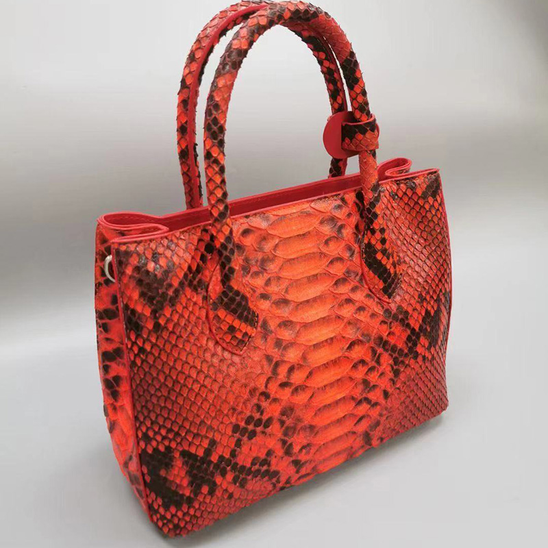 2021Women's luxury handbag first lady bag raw boa skin high end custom large capacity fashion trend
