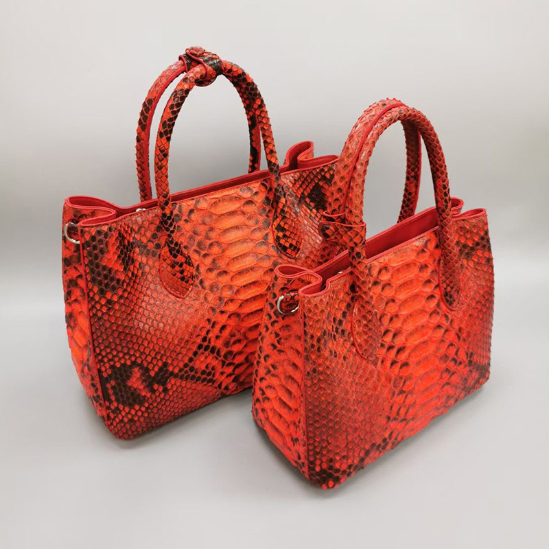 2021Women's luxury handbag first lady bag raw boa skin high end custom large capacity fashion trend