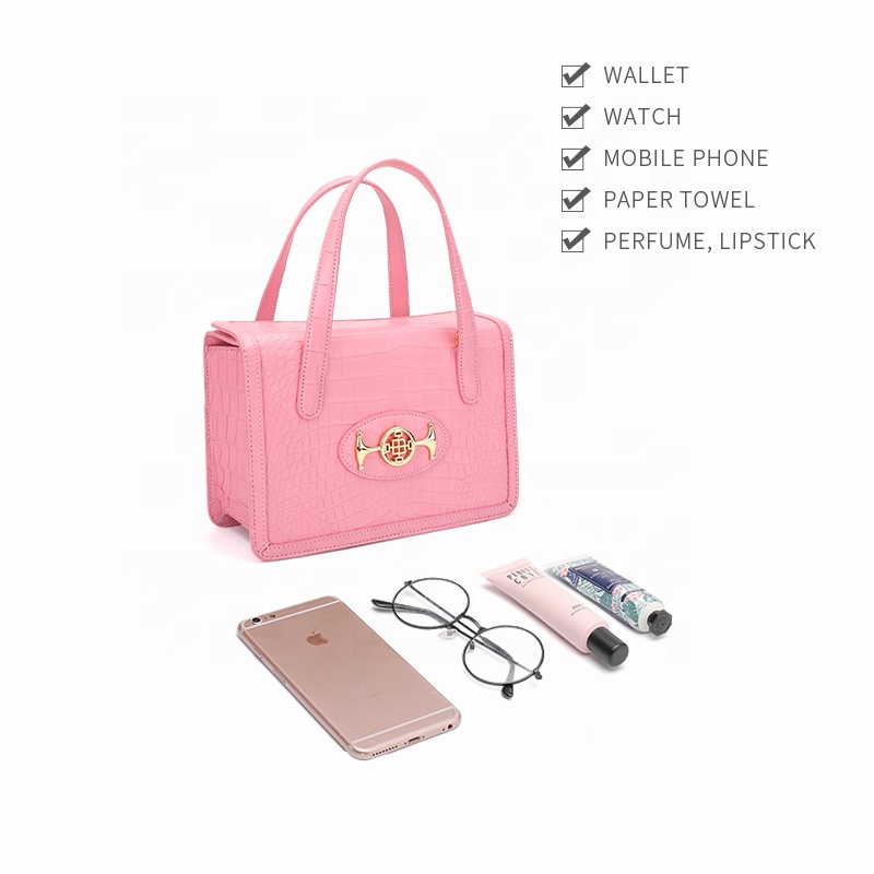 High quality handbag oem womens genuine leather branded bag crocodile crossbody bags