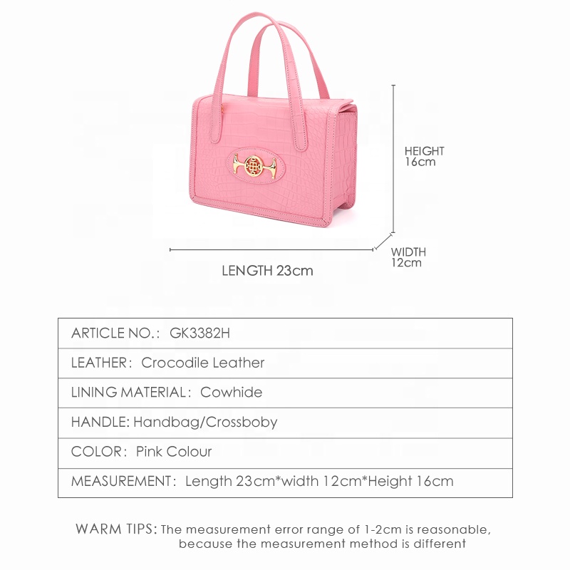 High quality handbag oem womens genuine leather branded bag crocodile crossbody bags