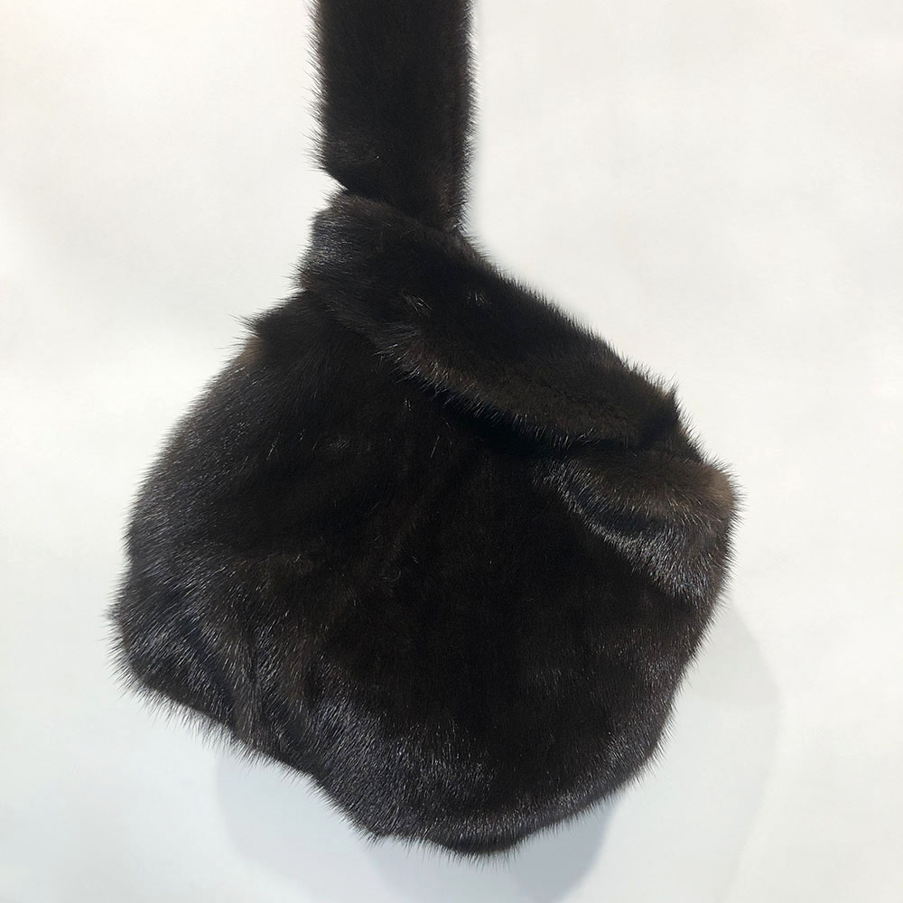 High Quality Women Real Mink Fur Handbag Ladies Furry Tote Bag