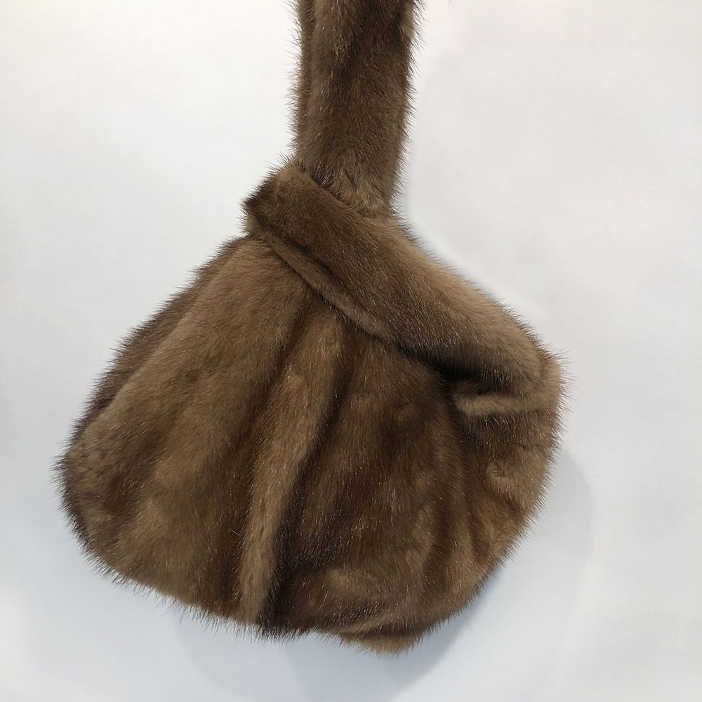 High Quality Women Real Mink Fur Handbag Ladies Furry Tote Bag