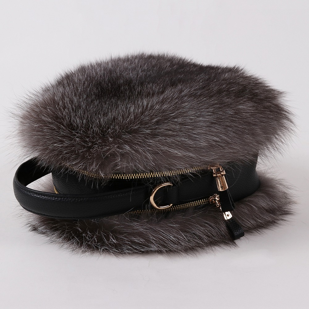 High Quality Real Fox Fur Women Shoulder Bags Winter Fashion Ladies Fluffy Handbag