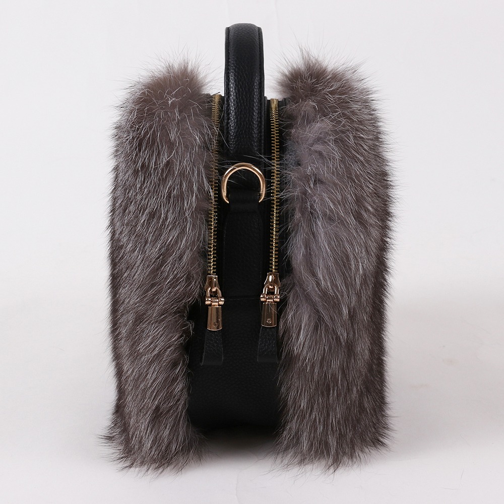 High Quality Real Fox Fur Women Shoulder Bags Winter Fashion Ladies Fluffy Handbag