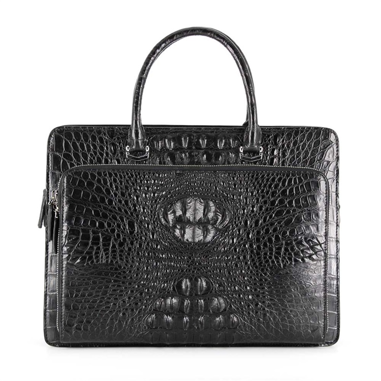 Wholesale high quality  genuine leather crocodile printed leather   briefcase laptop bag