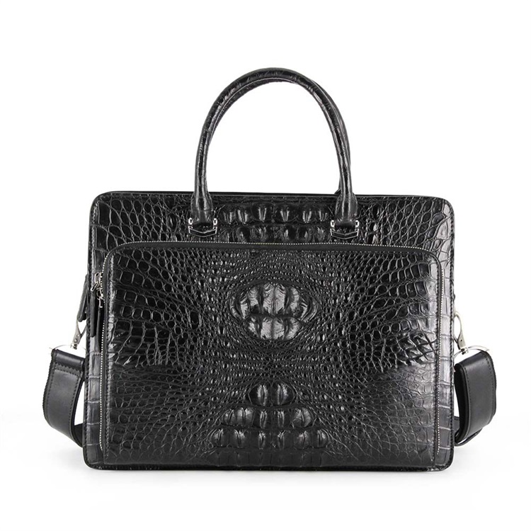 Wholesale high quality  genuine leather crocodile printed leather   briefcase laptop bag