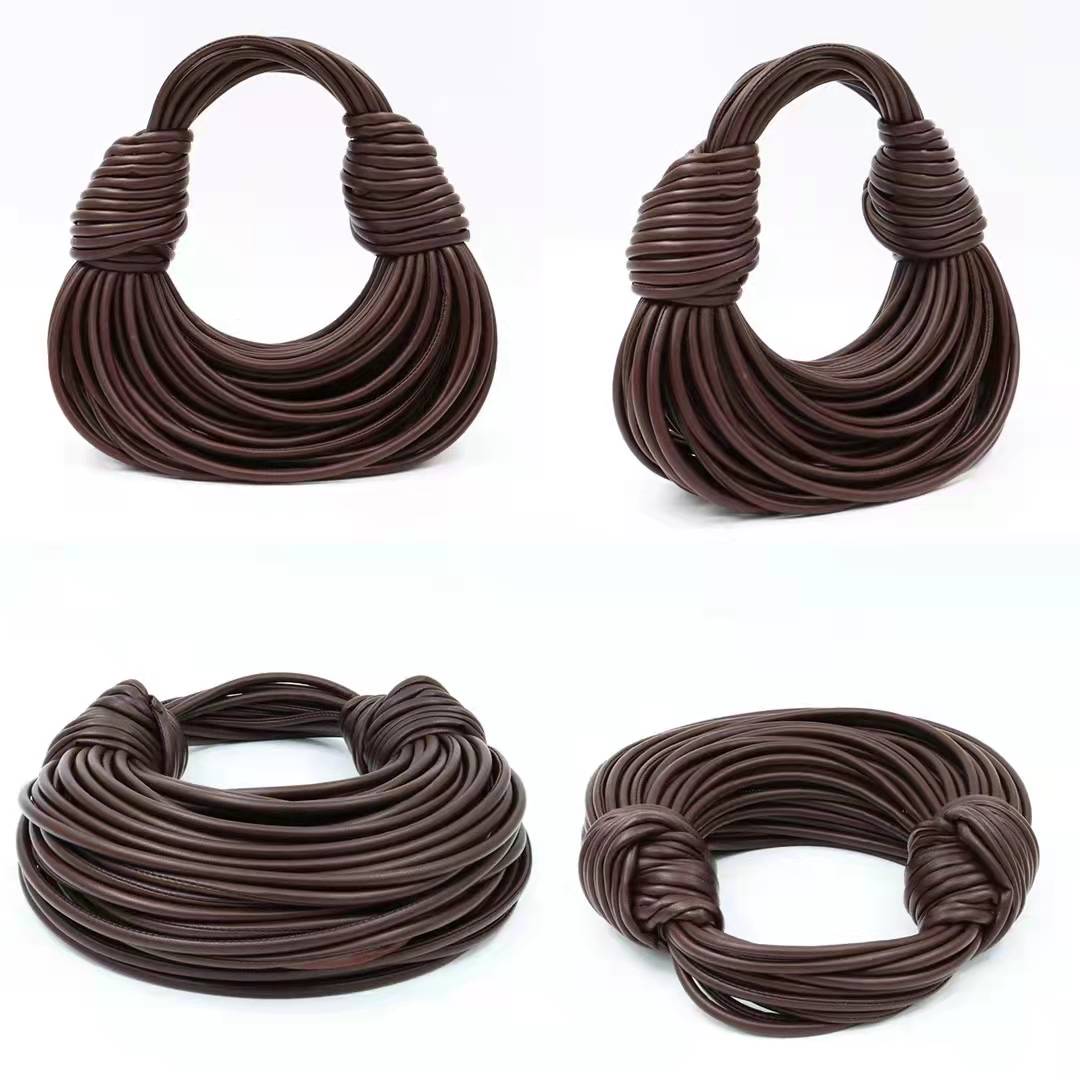 2022 New Design Microfiber Leather Shoulder Bag Ladies Trendy Tote Bag Luxury Style Noodles Shape Ha