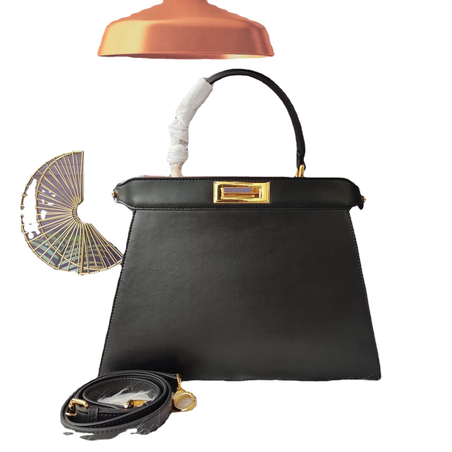 Luxury brand simple large kitten bag designer 8BN327 portable messenger peekaboo iseeu cowhide OL wo