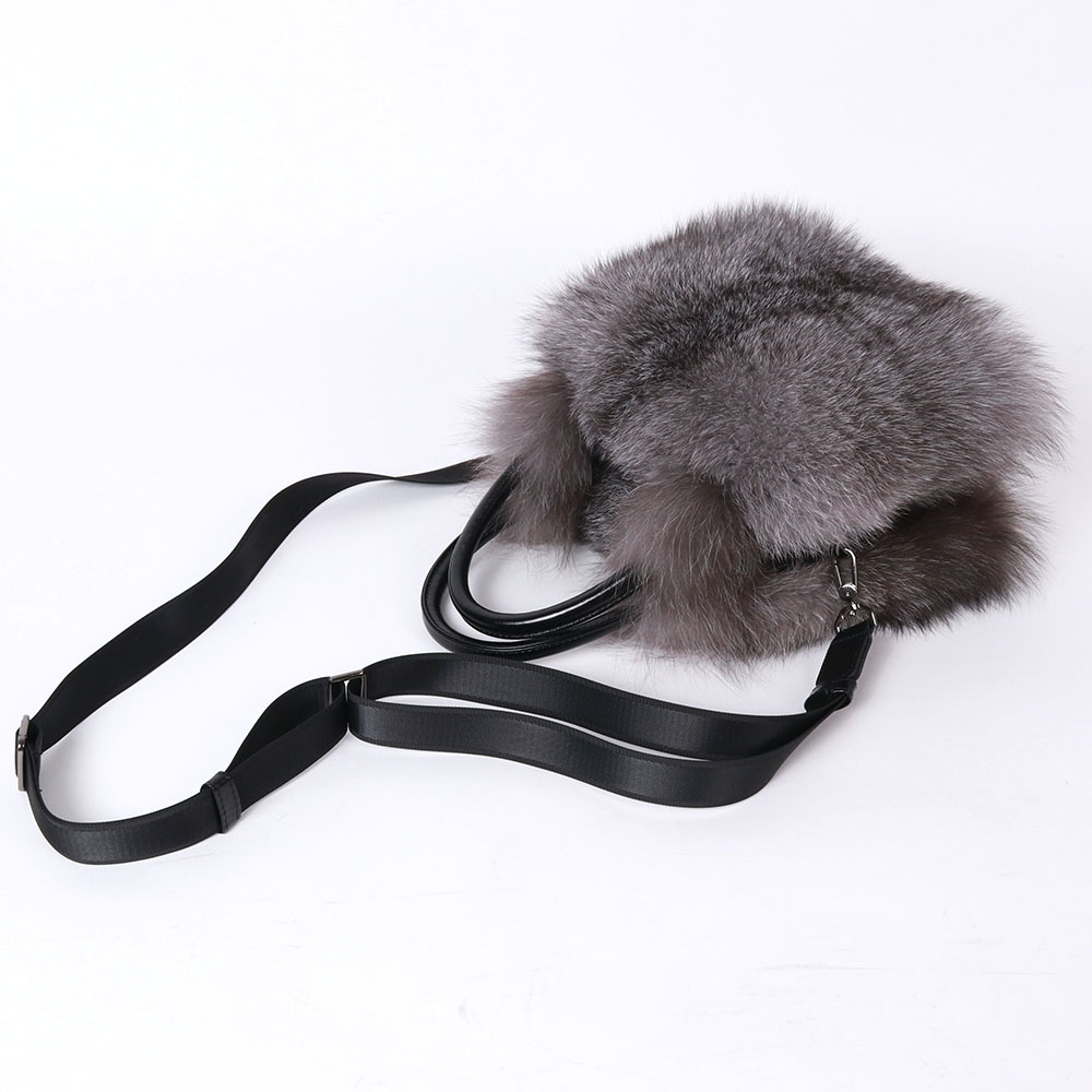 High Quality Tote Bag Women Hand Bags Real Fox Fur Shoulder Bags For Ladies