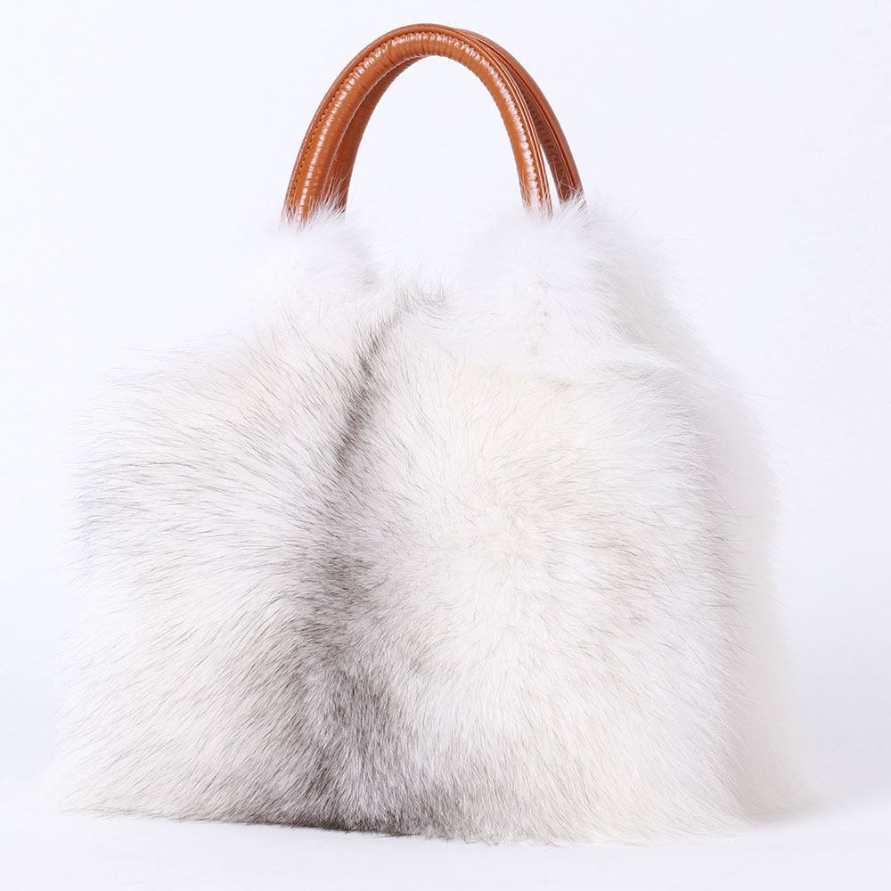 High Quality Tote Bag Women Hand Bags Real Fox Fur Shoulder Bags For Ladies