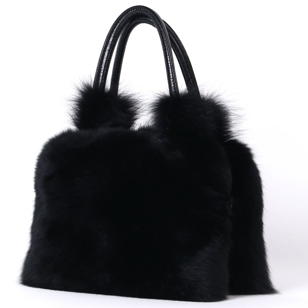 High Quality Tote Bag Women Hand Bags Real Fox Fur Shoulder Bags For Ladies