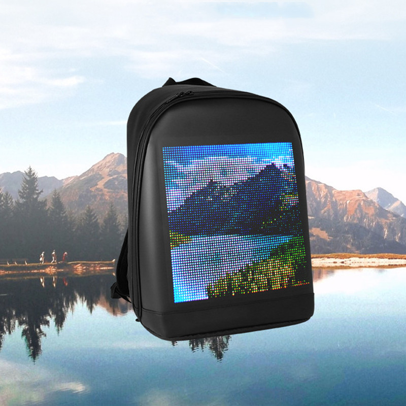Trend Newest Waterproof Phone Wifi Control Software Editing Smart Led dynamic Backpack School bag Wi