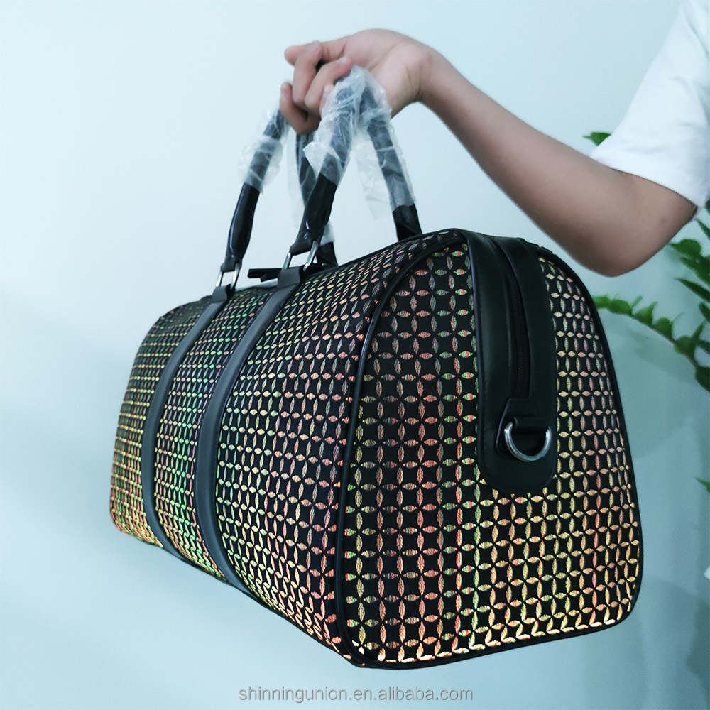 Fabric Jacquard Tote Bag OEM Art Strap - Weave LED Light Sling Shoulder Bag Pack Luxury Geometric Lu