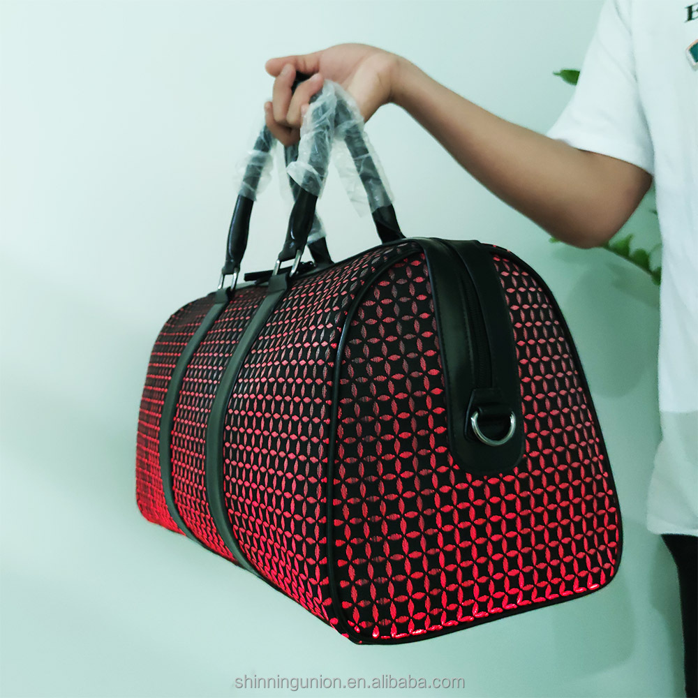 Fabric Jacquard Tote Bag OEM Art Strap - Weave LED Light Sling Shoulder Bag Pack Luxury Geometric Lu