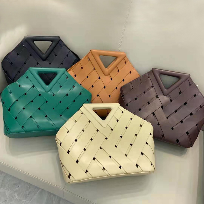 hollow design mesh tote bag luxury women hand bags for genuine leather handbags