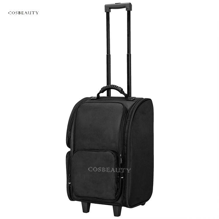 FAMA factory Durable Makeup Case Black Nylon Travel Beauty Cosmetic Bag 4Pcs Separate Clear PVC Bag