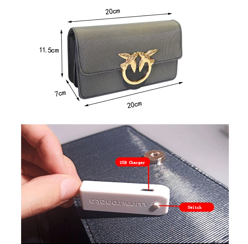 Pinko Tik Tok Purse Trendy Party Bags Crossbody Smart Handbags and Purses 2022 LED Luminous Bags for