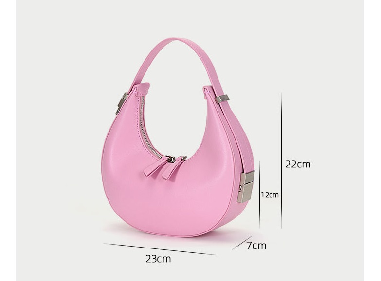 2022 new niche retro shoulder bag women's handbag crescent leather small round bag retro armpit bag 