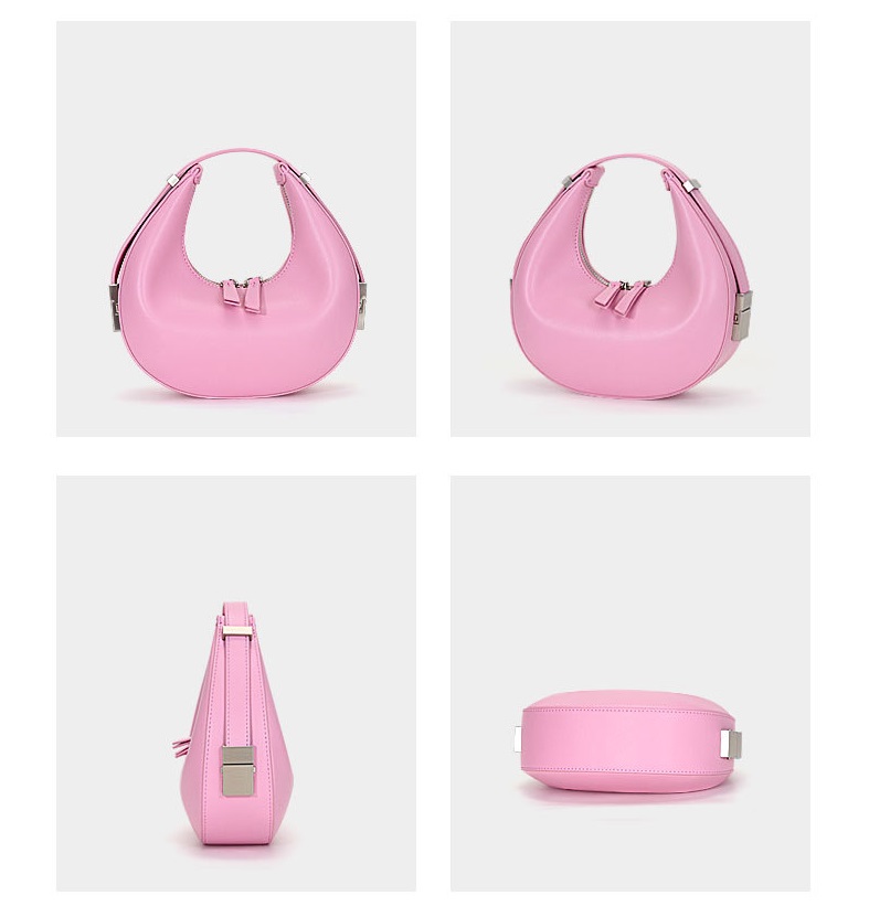 2022 new niche retro shoulder bag women's handbag crescent leather small round bag retro armpit bag 